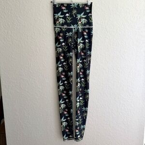 Emily Hsu Leggings Womens Small Tropical Flamingo High Waist‎ Yoga Pants Gym USA